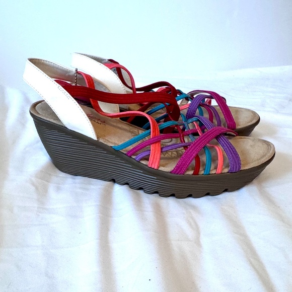 Skechers Colorful Strappy Slingback Wedge Sandals Size 7.5 NWT - Picture 2 of 7